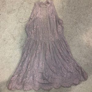 Lavender high neck lace free people fit and flare